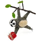 Sloth Ornament Wool Christmas Tree Decoration - Sloth Hanging from Branch