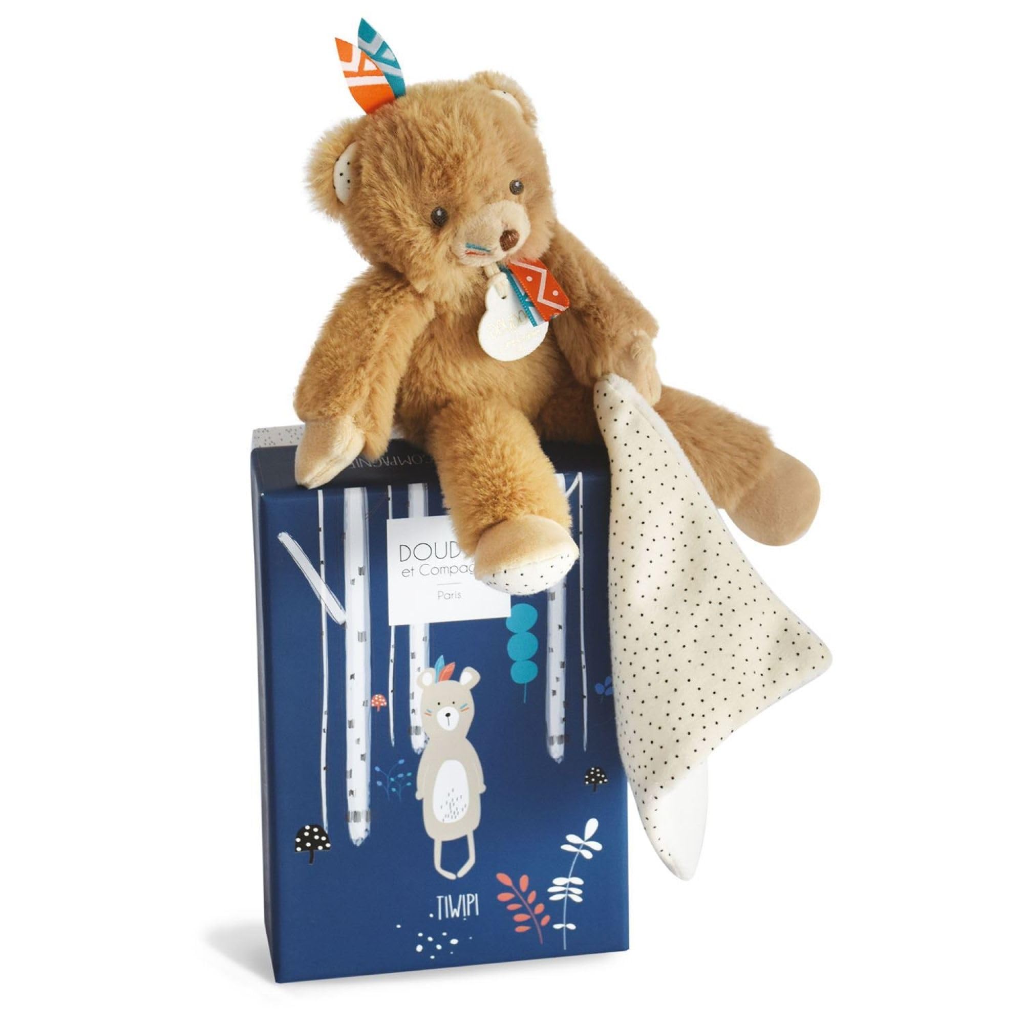 Doudou et Compagnie DC3630 21 cm Brown Bear with Soft Toy