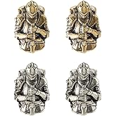 DICOSMETIC 4Pcs 2 Colors Brass Paracord Bead Bulk Knife Lanyard Beads Knight EDC Charm Bead Large Hole European Beads for Knife Lanyard Keychain Bracelet, Hole: 5-6x6.5-7mm