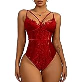 Buitifo Womens Sexy Bodysuit Lingerie One Piece Babydoll V Neck Teddy Snap Crotch
