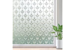 rabbitgoo Privacy Window Film Non Adhesive Frosted Glass Sun Blocking Self Static Cling Decorative for Home Kitchen Living Room, Removable and Reusable, 17.5 x 78.7 inches