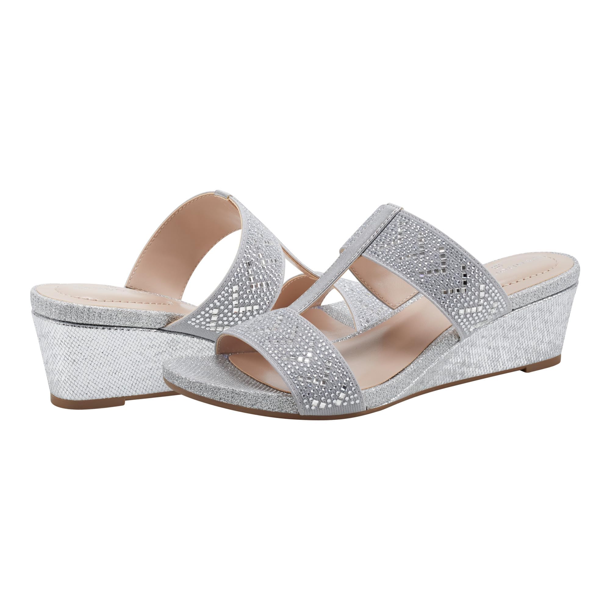 Bandolino Women’s ILUVIT Wedge Sandal, Silver 040, 8.5