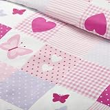 Bloomsbury Mill Kids Pillow Cases 2 Pack Hearts Butterflies Pink 50x75cm view 4