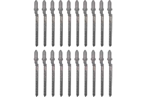 KUIOPYY 20-Piece T119BO 12 TPI Assorted T-Shank Scrolling Jig Saw Blades Set for Cutting Wood