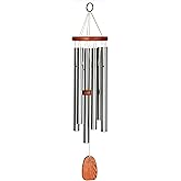Woodstock Wind Chimes Original Amazing Grace Chime, Memorial Chimes for Outside, Outdoor Decor for Patio, Porch, Garden, Sympathy Chime, Silver, 24"