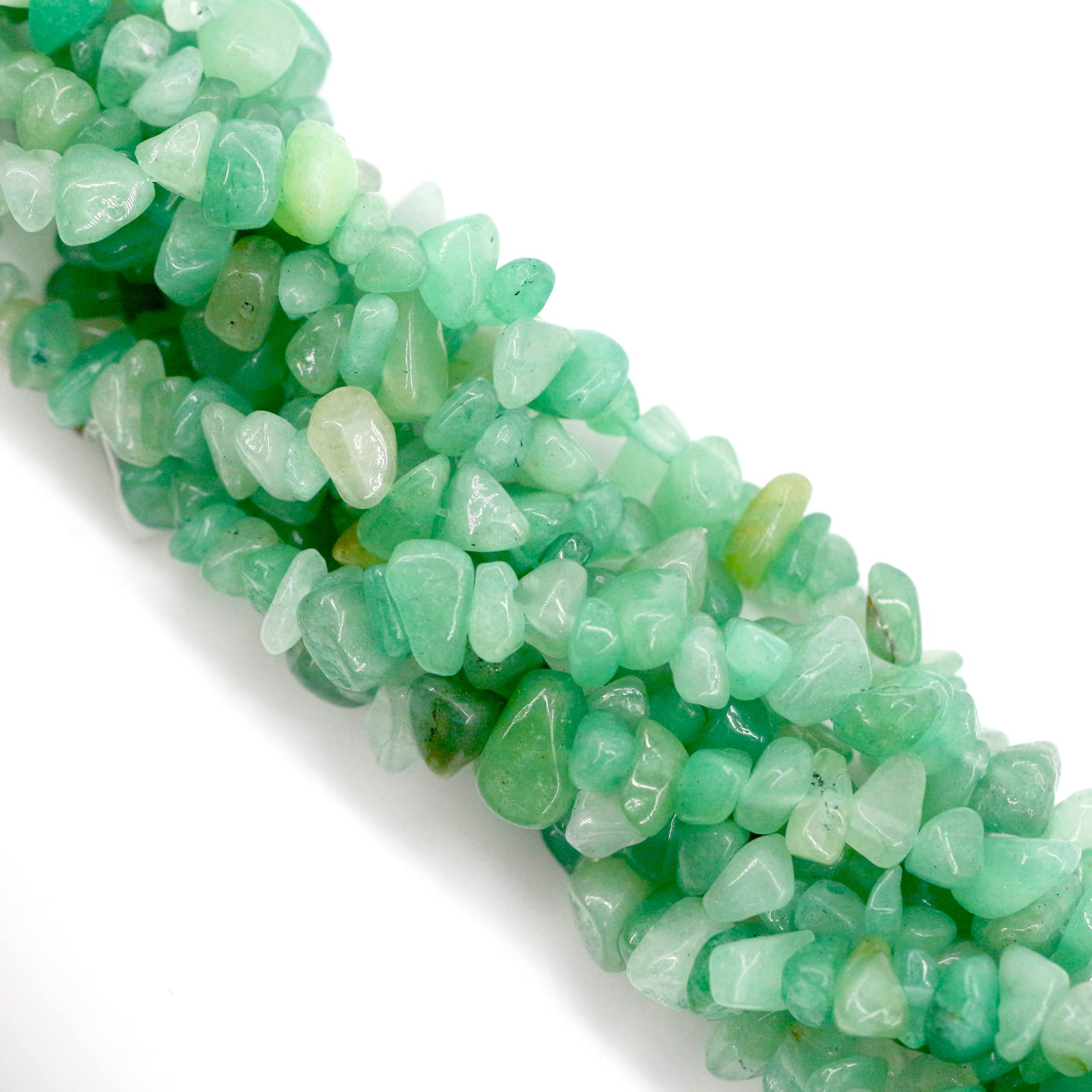 260pcs Natural Green Aventurine Crystal Beads Chips 5mm to 8mm Irregular Gemstone Beads with Holes DIY for Bracelet Necklace Earrings Jewellery Making Craft 32 inch