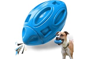 EASTBLUE Squeaky Dog Toys for Aggressive Chewers: Rubber Puppy Chew Ball with Squeaker, Almost Indestructible and Durable Pet Toy for Medium and Large Breed