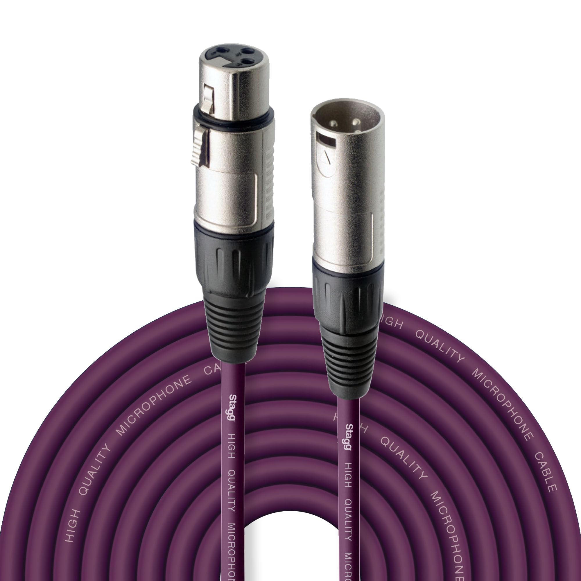 Stagg SMC10 CPP 10 m XLR to XLR Microphone Cable - Purple