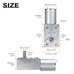 MECCANIXITY DC 12V High Torque Turbine Worm Geared