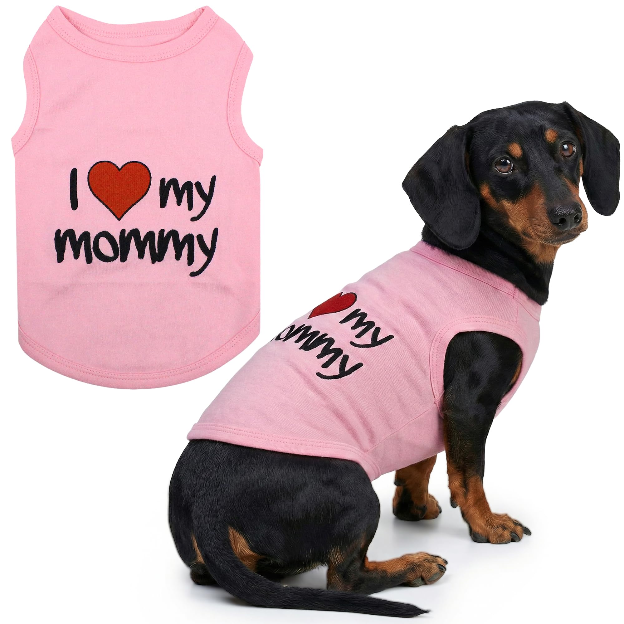 Parisian Pet I Love Mommy Dog T-Shirt, X-Large, Pink