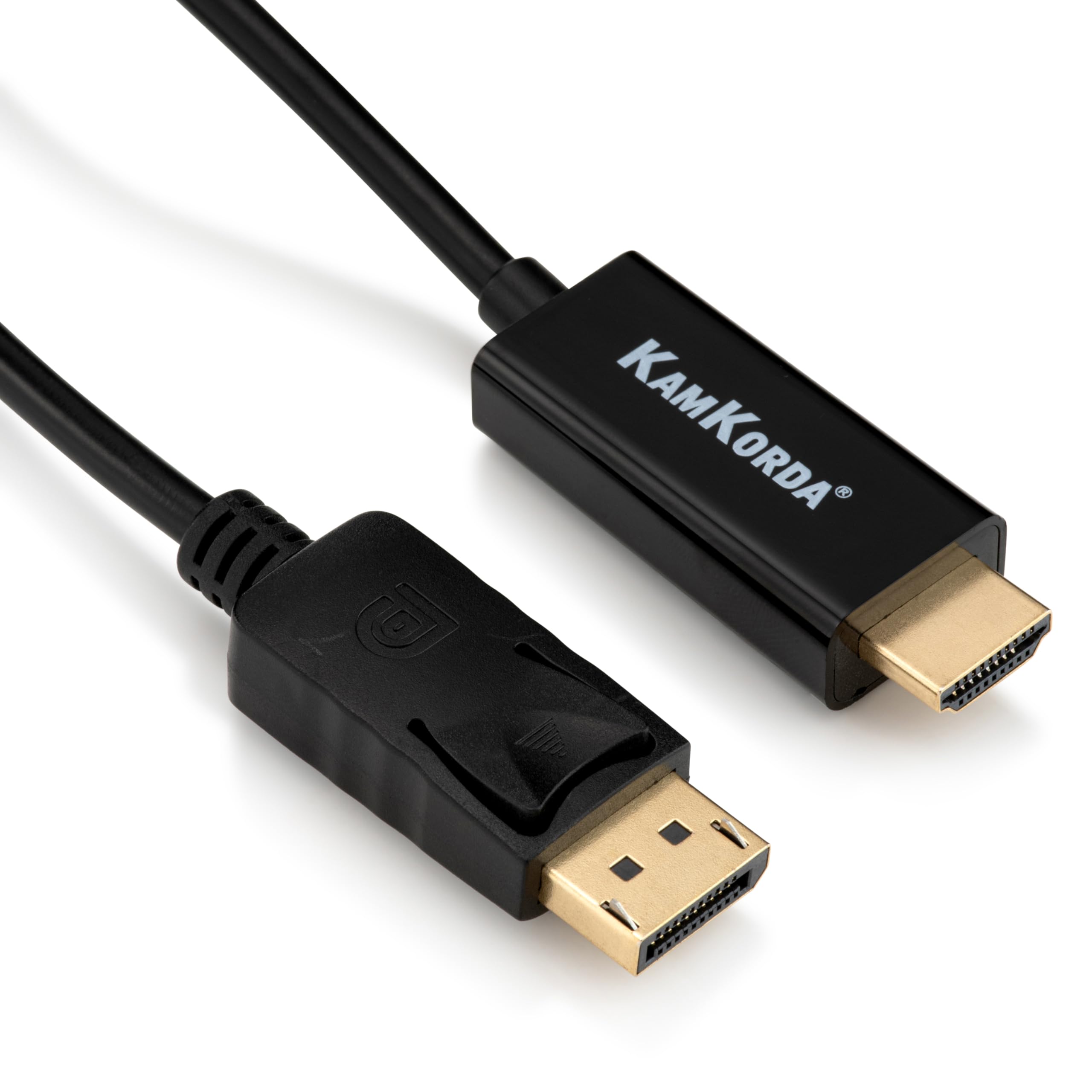 KamKorda HDMI to DisplayPort Cable Adapter, 1.8m Gold-Plated HDMI to DP Male/Male Cable, Adapter for PC, Laptop to Monitor, TV, Projector