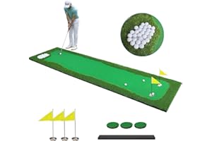 Ponsonbay Golf Putting Green Indoor 3.3x10 Ft Large Golf Putting Mat Professional Artificial Grass Turf Practice Mat with Sand Pit for Home, Office & Outdoor
