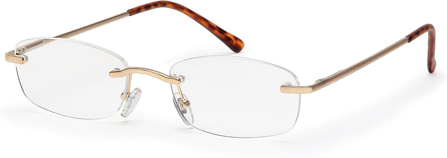 Filtral Frameless Reading Glasses / Classic Reading Aid with Spring Bar Hinge for Men and Women