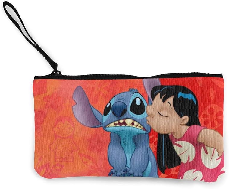 Cartoon Lilo Stitch Canvas Coin Purse Zipper Printing Small