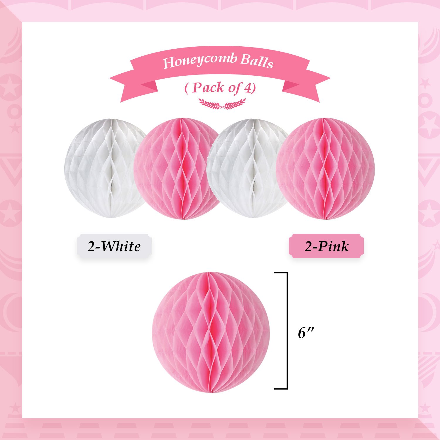 YoTruth Pink Baby Shower Decorations for Girl Paper decorations Set with It\'s a Boy Banner Pom poms Flowers Honeycomb paper Balls Tassels feet dot garland