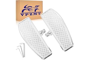 VPZMT Chrome Rear Diamond Passenger Floorboards Footboards Foorest Pegs for Harley Touring Road Glide Road King Electra Glide