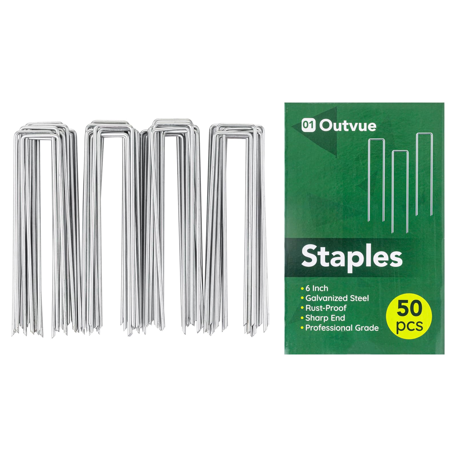 Photo 1 of **MAJOR DAMAGE & Missing parts**
Outvue 6 Inch 25 Pack Landscape Staples,11 Gauge Plant Stakes,Hot-dip Galvanized Tent Stake & Garden Stakes for Plants, Staple Landscaping Fabric SOD Pins for Decoration Weed Barrier Fabric