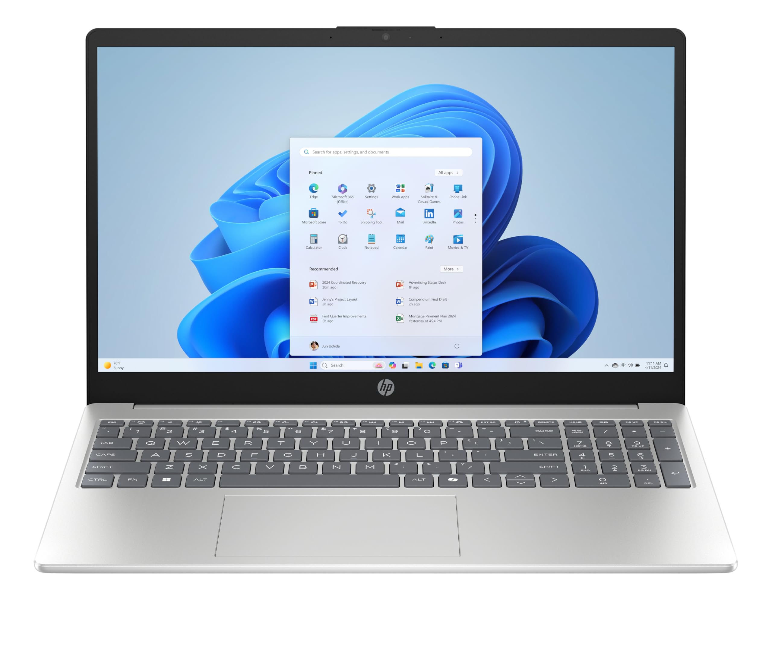Photo 1 of HP 15.6" Laptop (2025 Model), 15.6" FHD IPS Screen, Intel Core i5-1334U, 12GB RAM, 512GB SSD, Numeric Keypad, Webcam, HDMI, Wi-Fi, Windows 11 Home, Natural Silver - Upgradeable