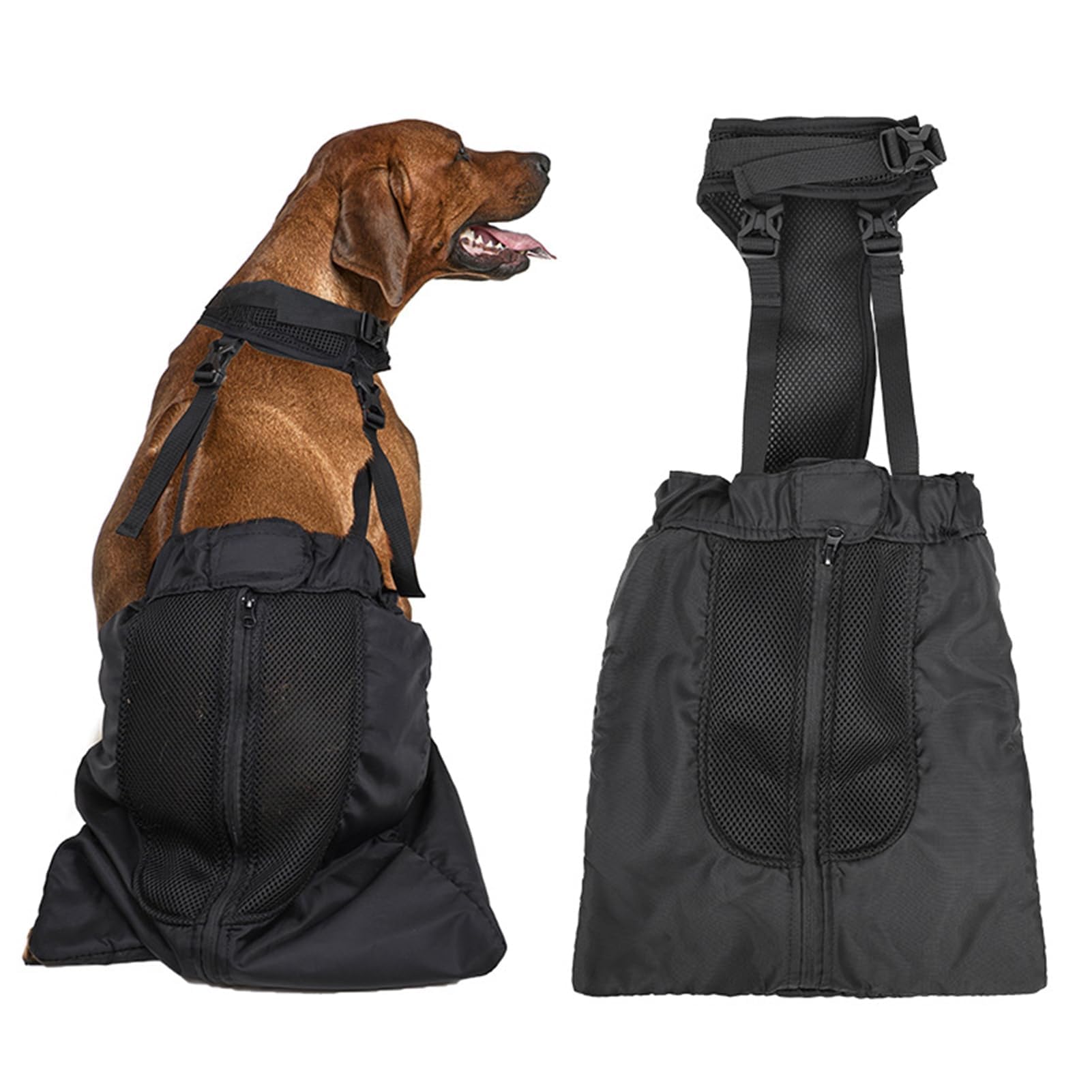 Photo 1 of Drag Bag for Paralyzed Pets, Indoor Dog Wheelchair Alternative for Disabled Back Rear Legs Dog, Protects Chest and Limbs, Durable Nylon Breathable and Comfortable (L)