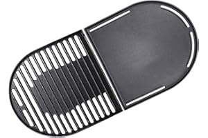 Dongftai CC1E (2-Pack) 13" × 12.4" Cast Iron Grill Parts with Cooking Griddle and Grill Grates for Coleman Roadtrip Swaptop Grills LX LXE LXX