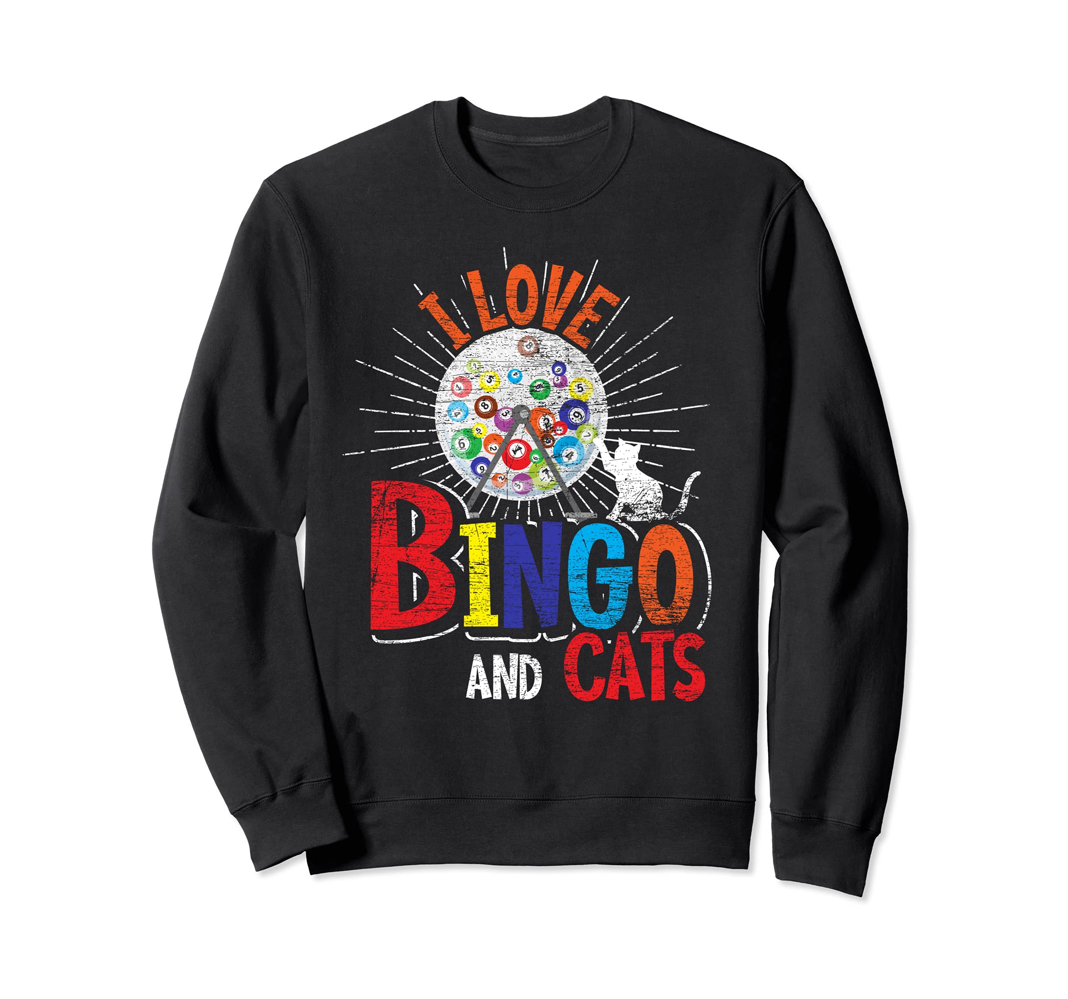 I Love Bingo And Cats Funny Pet Owner Cat Lover Gift Bingo Sweatshirt