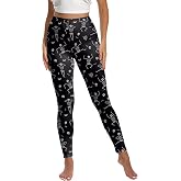 BELYQLY Women's Halloween Leggings Dancing Skeleton Print High Waist Yoga Pants