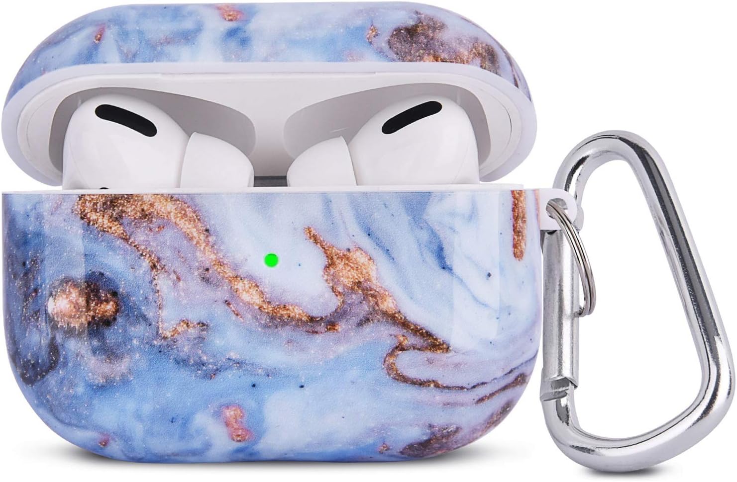 QINGQING Airpods Pro Case, 3 in 1 Cute Marble Airpod Pro Protective Hard Case Cover Shockproof