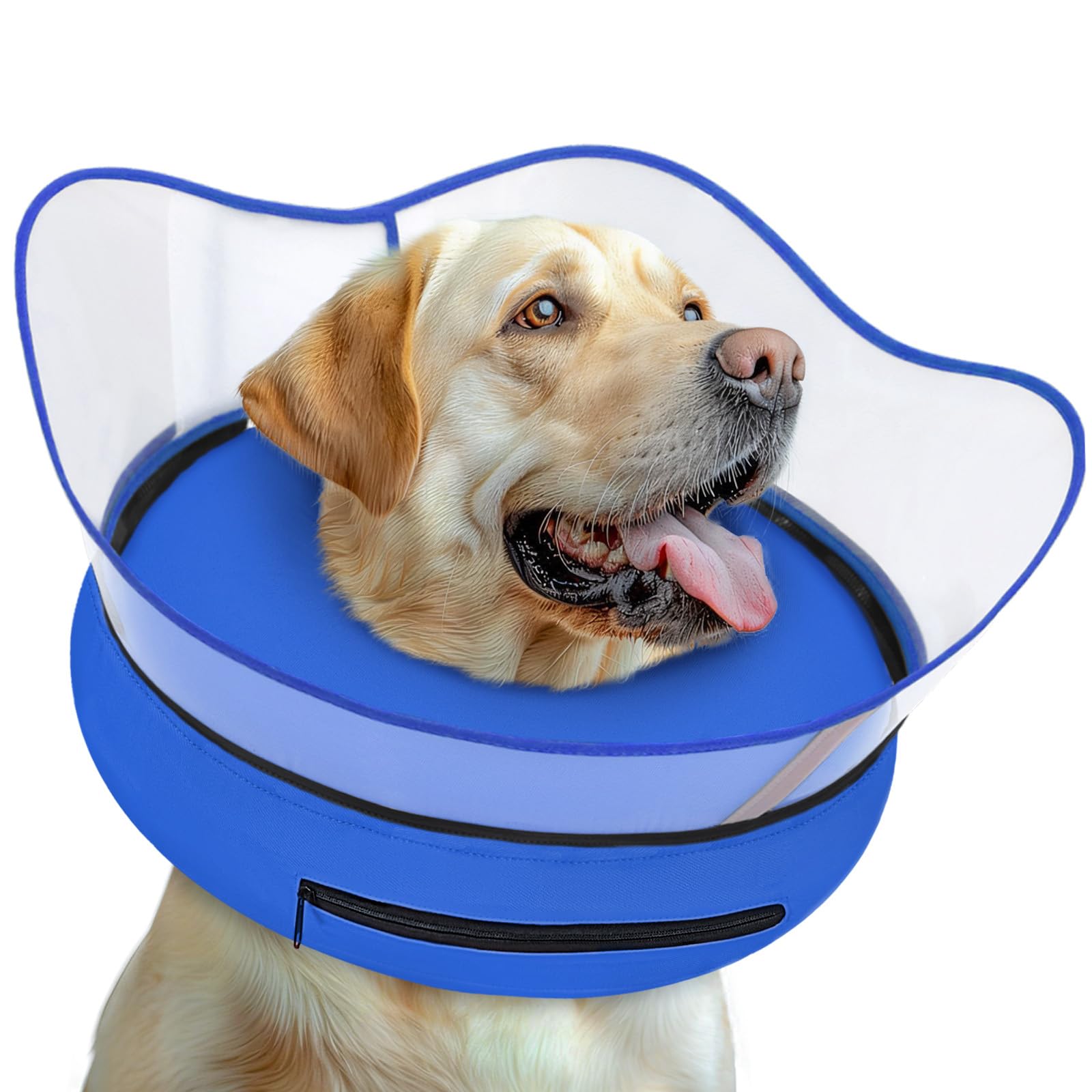 Photo 1 of Toptakeit Elevated Inflatable Dog Cone Collar Alternative After Surgery, Dog Donut Collar, Soft Pet Cone to Stop Licking for Small Medium Large Dogs