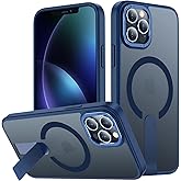 EMMPITU for iPhone 14 Pro Case with Kickstand, Compatible with MagSafe, [Invisible Stand] Anti-Slip Shockproof Military-Grade Protection, Magnetic Phone Case for iPhone 14Pro Cover (Blue)