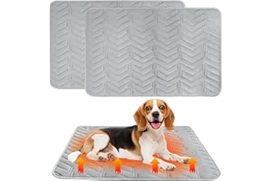 BINGPET 2 Pcs Self Warming Pet Bed for Indoor/Outdoor Cats & Dogs, Warm Thermal Self Heating Mat with Anti-Slip Bottom, Washable Cozy Heating Pad Blanket for Kitten & Puppy, 23" ×35"