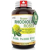 Herba Rhodiola Rosea Supplement 200mg - 90 Capsules | 6:1 Extract | Rhodiola Supplement with Min 3% Rosavins and 1% Salidrosi