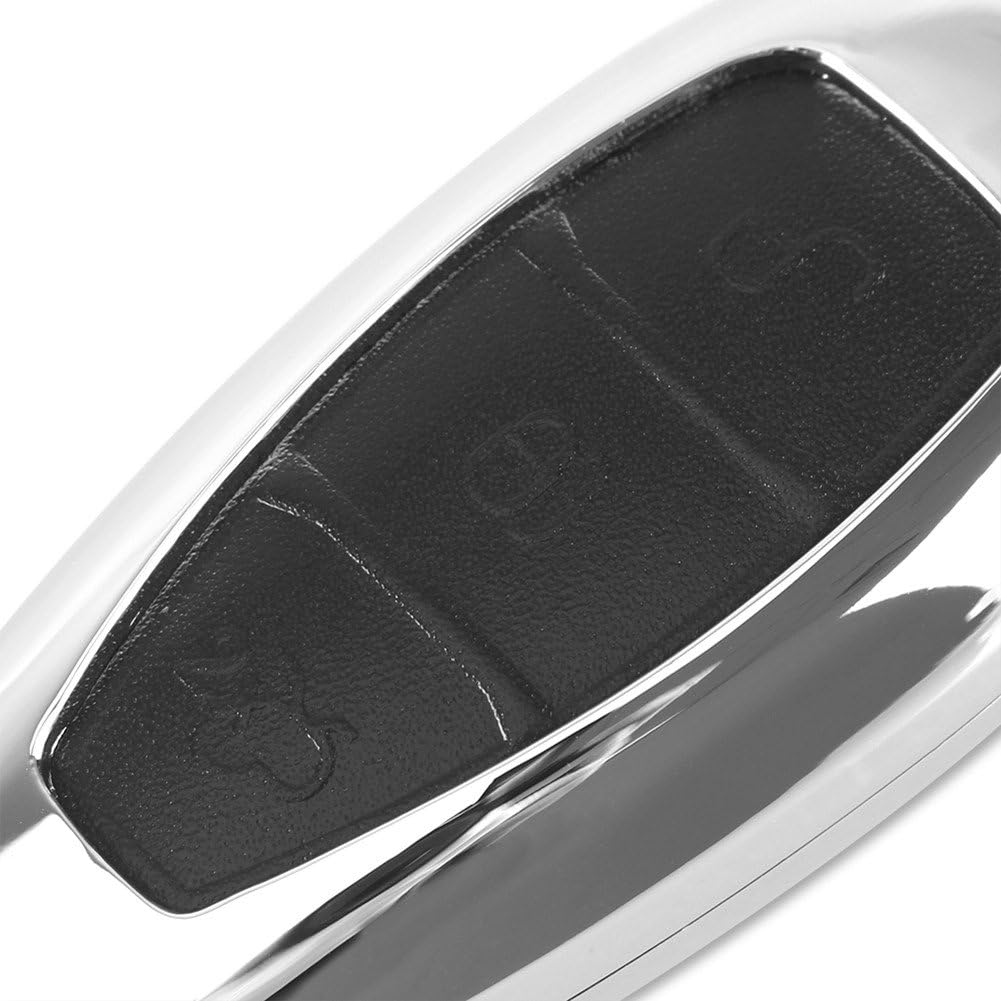 Happyit Zinc Alloy + Leather Car Key Cover Case for Ford Smart/Folding Focus Mondeo Edge Fiesta Kuga Mondeo MK4 Fiesta Fusion Escort Ecosport Car Key (A Black) - Image 5