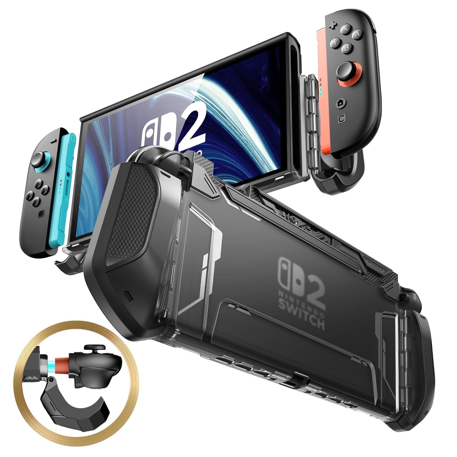Photo 1 of ***FACTORY SEALED*** Mumba Dockable for Nintendo Switch 2 Case [2025 Blade Series] TPU Switch 2 Grip Protective Cover, Ergonomic Accessories for Console with Quick-Release Design for Switch 2 Joy Con Controllers (Black)