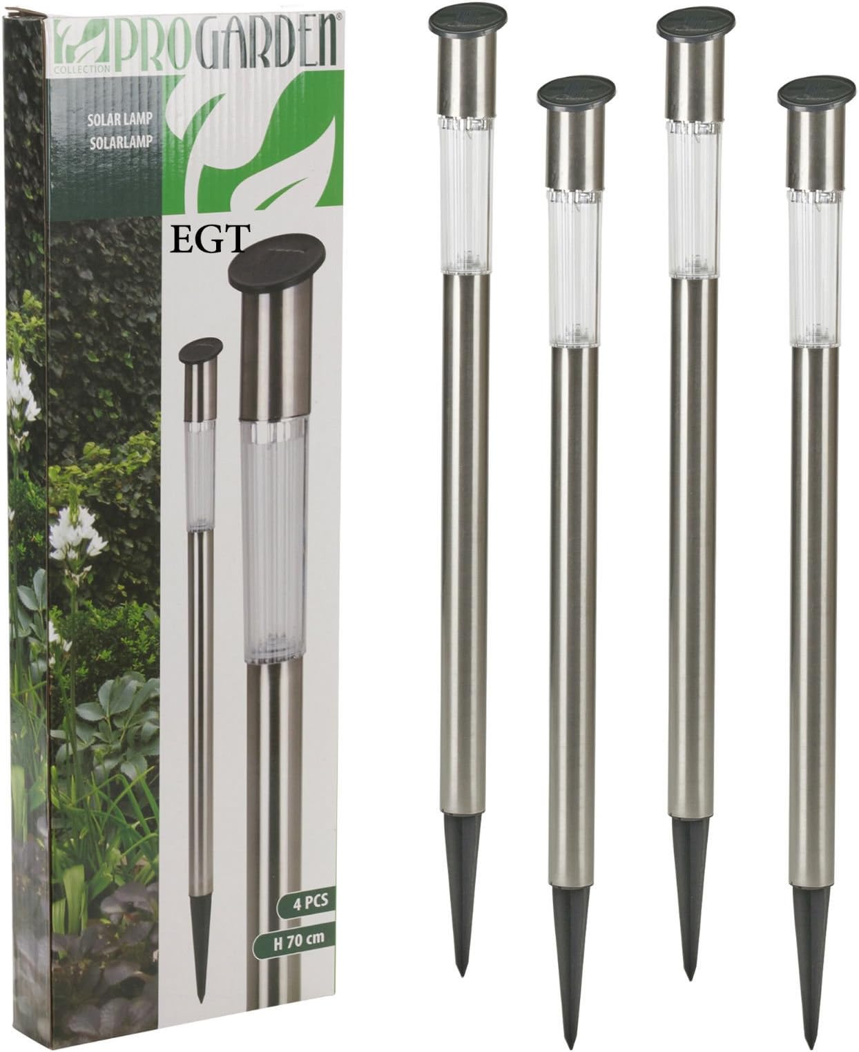 Set 4 of Solar Garden LED Light Tall Lamp Post Yard Path Flower Bed Spike Pillar