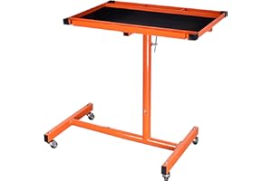 Aain Mechanic Rolling Tool Tray with Drawer Work Table, 34.25-46.85 in, Orange
