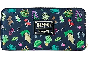 Loungefly Harry Potter Herbology AOP Clutch Zip Wallet Faux Leather