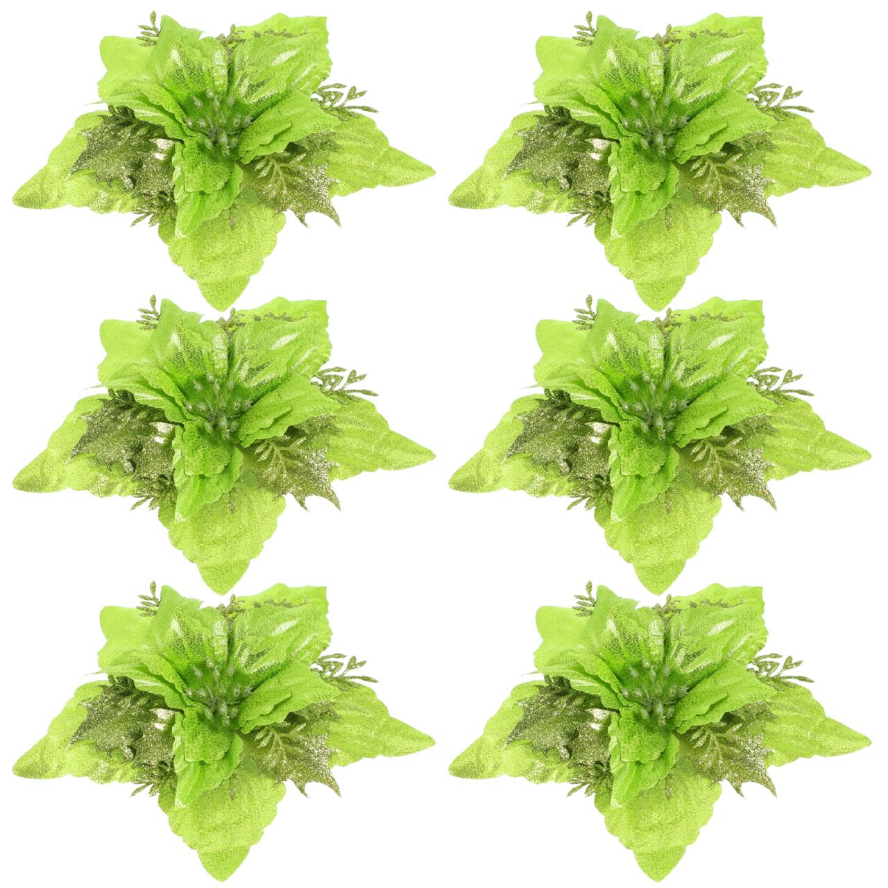 Toddmomy Christmas Simulated Flowers Artificial Decorative Flowers for Party Ornaments and Xmas Tree Decoration for Festive Home Display(Green)