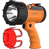 YIERBLUE Rechargeable Spotlight,Handheld Rechargeable Flashlight 200,000 Lumens LED, IP67 Waterproof 12 Hours Running for Boating, Camping, Hunting