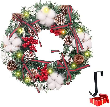 Ghirlande Natalizie Immagini.Ghirlande Natalizie Porta Con Luci Morbuy Artificiale Rattan Con 50 Led Illuminata A Batteria Con Cotone E Pigna Natale Decorazione Per Porta Esterno Camino 30cm A Amazon It Casa E Cucina
