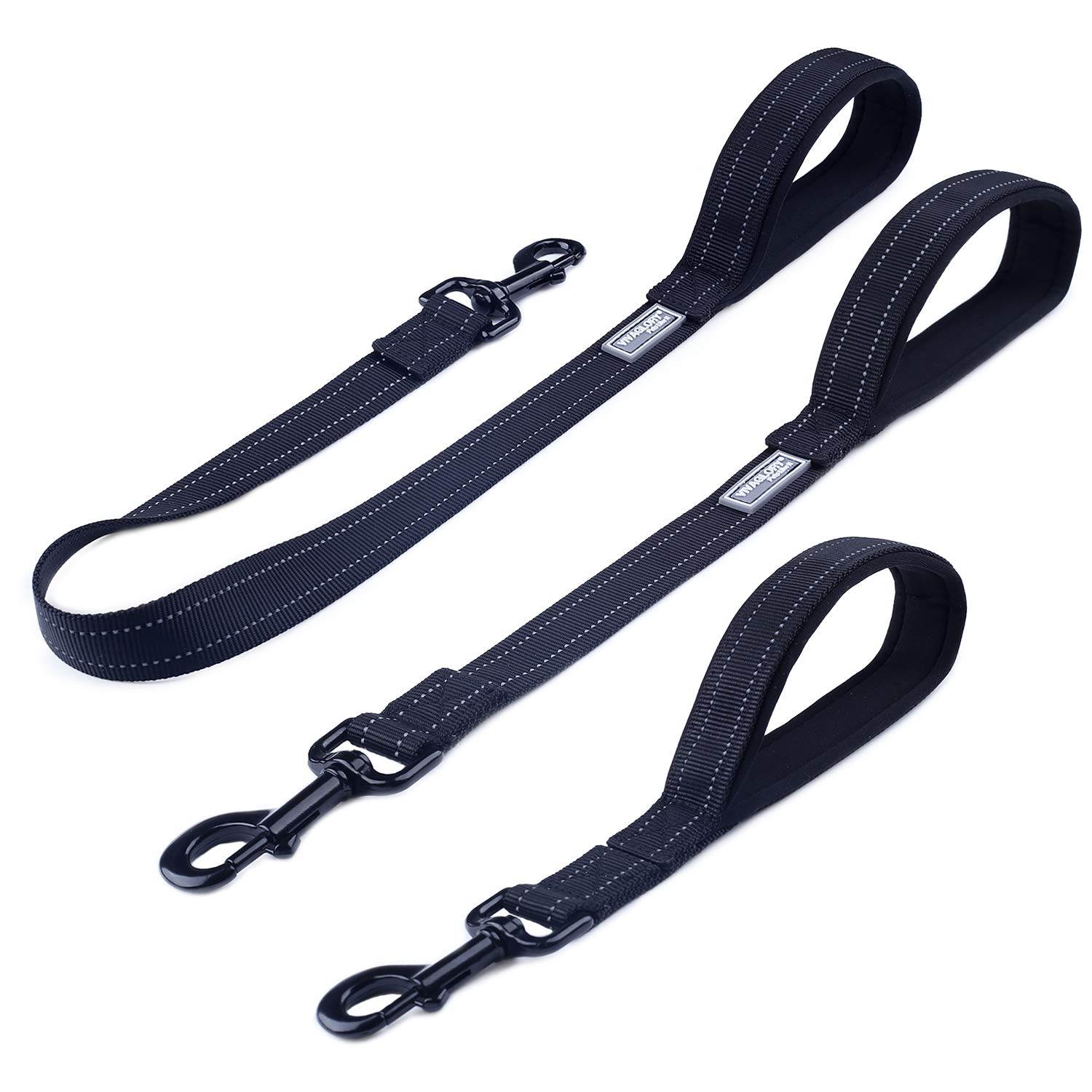 Vivaglory Reflective Short Dog Lead, Double Webbing Nylon Pet Leashes for Training, Padded