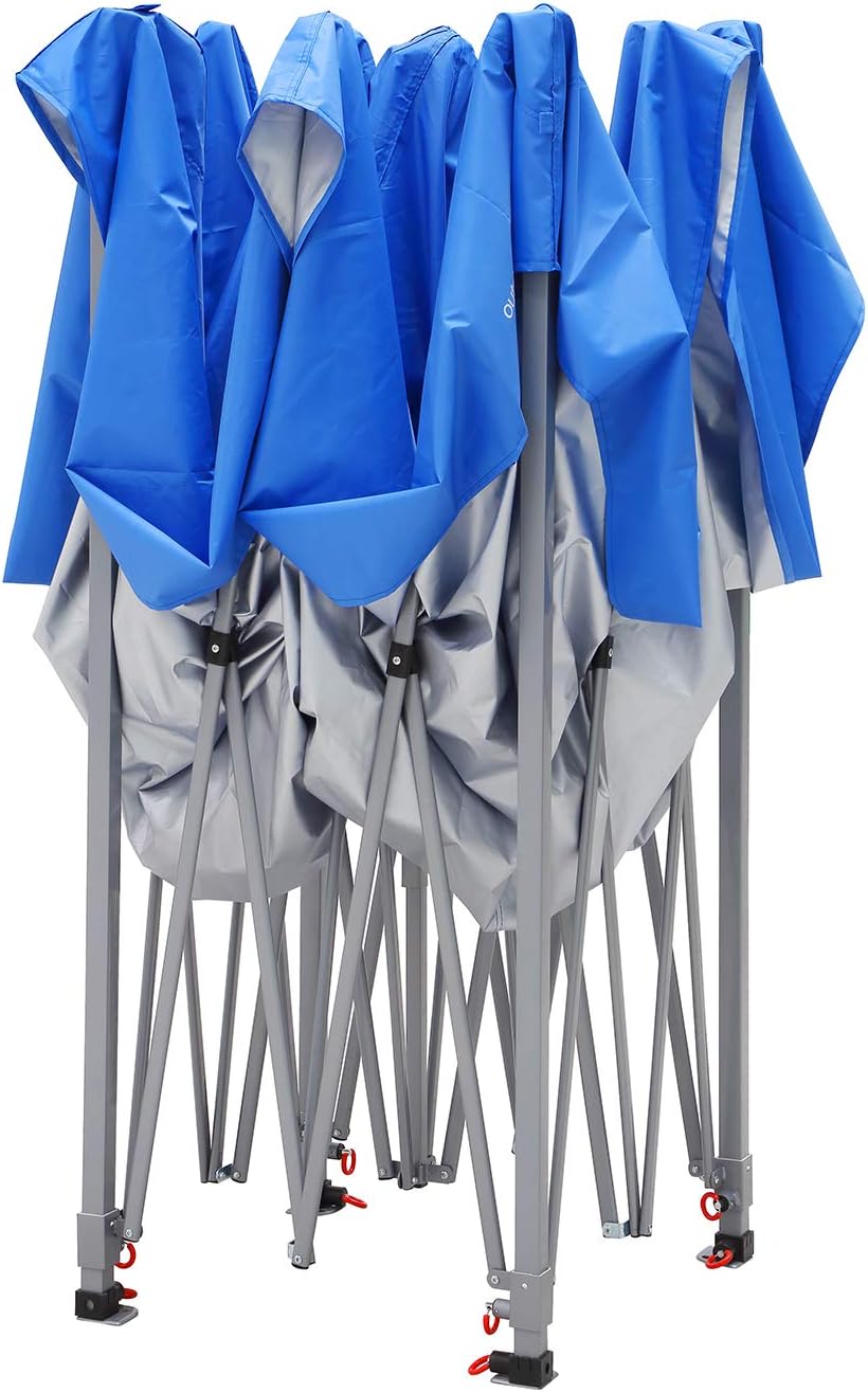 10x10 adjustable shade pergola on Gdy 10x10 Ft Outdoor Pop Up Canopy Tent Commercial Portable Instant Folding Shelter Gazebos Blue Waterproof Canopies With Carrying Bag Blue With 4 Sidewalls Canopies Patio Lawn Garden