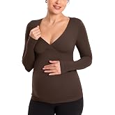 MOMANDA Crossover Maternity Nursing Tops | Natrelax light collection, Pregnancy nursing tshirts, Long sleeve, Women's casual tee