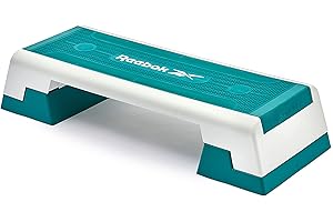 Reebok Fitness Multipurpose Adjustable Aerobic and Strength Training Workout Step Platform for HIIT, Cardio, and General Sess