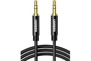 UGREEN 3.5mm Audio Cable HiFi, 3.5 mm Male to Male Aux Cable Braided Stereo Auxiliary Cord Compatible with Car Stereos, iPhon