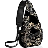 Yamegoun Skull Sling Bag Travel Sling Backpack Crossbody Bag Shoulder Pack Hiking chest Daypack for Women Men Waterproof Adjustable Lightweight Cycling Runners Climbing