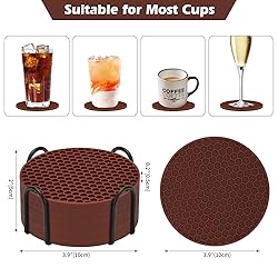 Silicone Coasters Set of 8 with Holder,Coasters for