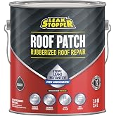 Gardner-Gibson Leak Stopper Rubberized Roof Patch 1 Gallon | 100% Flexible Instant Sealant for Built-Up Roofs, SBS Modified Roofs, Metal Roofs &amp; Many Other Surfaces | 10 Years Warranty | Black |