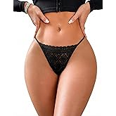 Murimia G String Thongs for Women Sexy Lace No Show Underwear T-Back Low Rise Breathable Panties