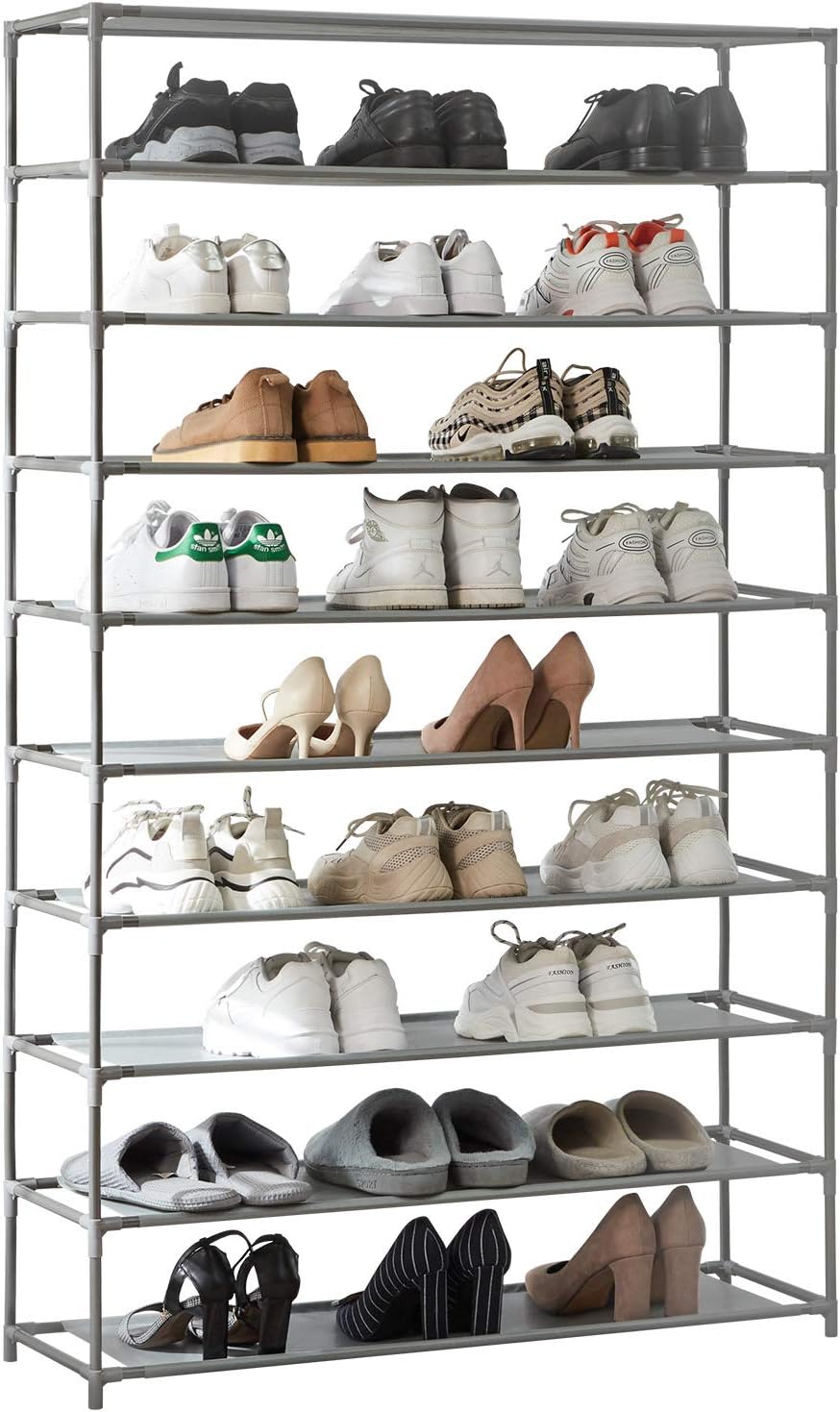 fabric shoe rack on Home Kitchen Youdenova 50 Pair Shoe Rack Organizer Black Shoe Rack Organzier Non Woven Fabric Shoe Storage Organizer Cabinet Shoe Organizers