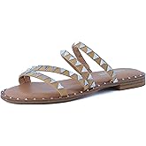 CUSHIONAIRE Women's Tonya Studded slide sandal with Memory Foam